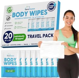 Body Wipes for Adults Bathing No Rinse 20 Count Travel Wipes - 9" x 12" Thick Cleansing Wash Wipes - Disposable Washcloths for Camping & Elderly Incontinence