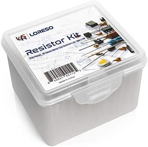 Loreso Resistor Variety Pack 1200 pcs - Case of 1200 Pieces 38 Value 1/4W 1% Metal Film Resistor Pack ROHS Compliant 0 to 1M Ohm Common Resistors for Electronic Project