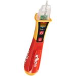 Wiha Voltage Tester, VDE, Current Tester, Explosion-Proof, Phase Tester, Non-Contact, Single-Pole, 12-1000 V AC (44309), Includes 2 x AAA Batteries., Red