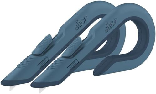 Slice Box Cutter, Heavy Duty Utility Knife, Safe Ceramic Blade Lasting 11x Longer than Metal, Slate, 2 Pack
