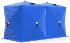 GarveeHome Pop Up Ice Fishing Tent for 6-8 People, Portable Insulated Hub Shelter with Windproof Design, 210d Oxford Fabric Winter Shelter Includes Anchors & Bag