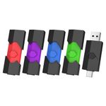 Vansuny 5 Pack 32gb USB C Flash Drive Dual USB Stick Retractable USB Type-C Memory Stick Small USB C and A Thumb Drive for iPhone 15 iPad Pro Android Smartphone Laptop PC