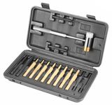 Wheeler Hammer and Punch Set in Plastic Case, Black, 9.75" x 5.25" x 2"