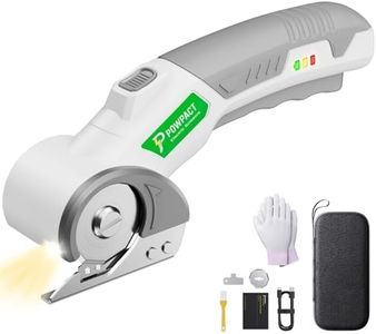 Powpact® High Speed Cardboard Cutter, Cordless Electric Scissors for Cardboard Fabric Carpet, Automatic Electric Box Cutter with Safety Lock - Rechargeable Battery, Heavy Duty Power, Rotary Cutting
