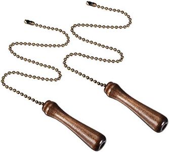 uxcell Wooden Pillars Walnut Pendant 12 inch Bronze Pull Chain Extension Beaded Pulls Ornament for Ceiling Light Fans Pack of 2