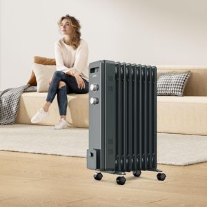 VonHaus 9-Fin Oil Heater 2000W – Portable Electric Radiator