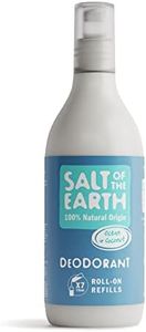 Natural Roll-On Deodorant Refill by Salt of the Earth, Ocean & Coconut - Vegan, Long Lasting Protection, Leaping Bunny Approved, Made in the UK - 525 ml