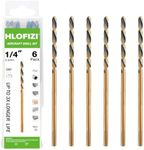 HLOFIZI 1/4" x 6" Extra Long Drill Bit (6 Pack), Aircraft Extension Drill Bits M2 High Speed Steel for Wood, Metal Sheet, Plastic