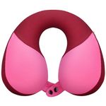 COOLBEBE Kids Travel Neck Pillow Car Pillow for Kids Remarkable Head Chin Neck Support U-Shaped Pillows for Child(1, Raspberry Powder)