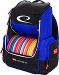 Latitude 64 Blue Core Disc Golf Backpack | 20 Disc Capacity | Two Section Top Compartment | Two Side Pockets | Padded Straps and Back Panel | Frisbee Golf Backpack Bag