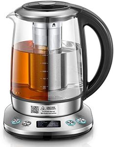 FOHERE Electric Kettle With Temperature Control And Tea Infuser 1.7L Electric Kettle Glass And Stainless Steel Hot Water Kettle, 2 Hours Keep Warm