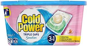 Cold Power 3in1 Triple Capsules Sensitive Laundry Detergent, 30 Count