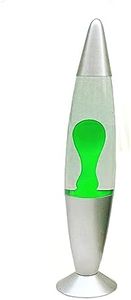 RV Mart Real Lava Lamp 13 Inches Novelty Table Lamp with Soft Molten Green Lava in Clear Fluid Warm Romantic Sensory Calming Infinity Rocket Lamp