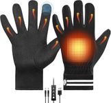 Heated Gloves for Women Men, Anpress USB Waterproof Thermal Gloves Unisex Winter Gloves 3 Levels Adjustable Temperature Electric Heating Gloves Hand Warmer for Driving Cycling Hunting Hiking