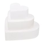 Heart Shaped Foam Cake Set 3 Tiers Foam Cake Dummies Foam Cake Models for Decorating Practicing DIY Arts Crafts White