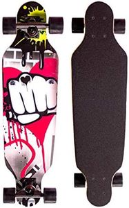 Sumeber Longboard Skateboard 31" pour débutants Twin Tip Street Longboard Complet Drop-Through Freeride Skating Cruiser Boards avec Roues Light Up pour Adolescents, Adultes, Enfants (Graffiti)