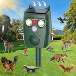 Solar Powered Mole Repellent, Rodent Repellent for Lawns, Waterproof Outdoor Animal Deterrent Devices for Gopher Squirrel Raccoon Snake Burrowing Rodent, Sound Frequency 15kHz