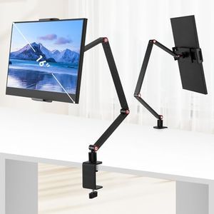 Purboah Tablet Stand Holder for ipad,Portable Monitor Stand Holder 15.6'',16'',Desk Mount with 360°Rotate Base,Fits for 4.7-16" Phone,Kindle,Fire HD,Nintendo Switch