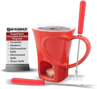 Swissmar F12066 4-Piece Sweetheart Chocolate Fondue Set, red