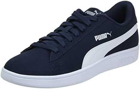 PUMA Men's Smash V2 Leather Sneaker, Peacoat/White, US 9.5