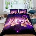 3D Dog Duvet Cover German Shepherd Bedding Set for Kids Boys Girls Galaxy Safari Wild Animal Comforter Cover Cute Couple Wolf Dog Bedding & Linen 3Pcs King Size