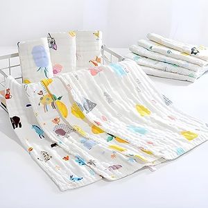 Koochie-Koo Muslin Baby Towels Newborn 500 GSM 50x25cm 6-Layer Set of 3 - Baby Towel for Toddlers & Infants, Versatile Baby Bath Towel, Burp Cloth, Face Towel