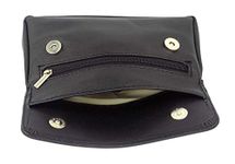 Soft Nappa Leather Tobacco Pouch with Rubberised Lining - Holds 50G, 15 cm, Black