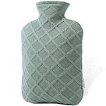 FORICOM Hot Water Bottle with Cover - Hot Water Bag, 1.8L PVC BPA-Free and Odorless for Pain Relief and Ease Aches