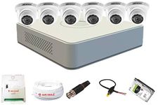 HIKVISION 8 Channel DVR & 6 Dome LED CCTV Camera with Speedlink Cable & Power Supply Surveillance kit (White)