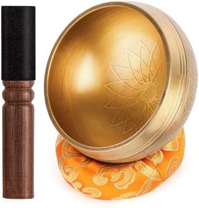 Relaehih Tibetan Singing Bowls Set-100% Hand-hammered in Nepal Sound Bowl for Meditation, Yoga, Chakra, Meditation Accessories, Unique Gifts for Women, Men (4 inch)