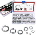 Hilitchi 300-Pcs 304 Stainless Steel External Tooth Star Lock Washers Assortment Kit - Included: M2.5 M3 M4 M5 M6 M8 M10 M12