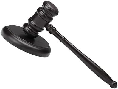 Marteau de Vente aux Enchères,Maillets en Bois,Marteau de juge et bloc de résonance en bois,Marteau de juge,Brun Marteau de Juge en Bois,Convient aux avocats, aux juges, aux jeux de Rôle