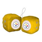 FANMATS 31994 Pittsburgh Steelers Team Color Fuzzy Dice DÃƒ©cor 3" Set