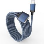 EGTPPJP 140W USB-C to Magnetic 3 Cable for M4 MacBook Pro Air Charging,6.6ft Compatible with MagSafe 3 cable for MacBook Air (15''13''M4 2025,M3 2024,M2 2023, M2 2022),Pro(16"14"2024/2023/2021)Blue-2m