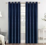 Guibaf Navy Velvet Curtains 84 inch Length Grommet Blackout Curtains for Bedroom Light Blocking Thermal Insulation Drapes Set of 2 Panels 38”x84”