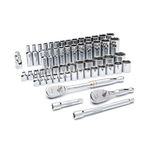 GEARWRENCH 57 Pc. 3/8" Drive 6 Pt. Mechanics Tool Set, Standard & Deep, SAE/Metric - 80550
