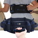 KkaFFe Gate Belt for Elderly with 7 Handles,Gait Belts Transfer Belt for Seniors, Adjustable Lift Belts for Elderly (27-45 inches) Quick Release Gait Belt，Patient Transfer Belt for Disabled（Blue）