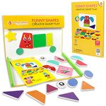 ButterflyEdufields Magnetic Shapes Puzzles for Kids 3 4 5 Year Old Boy Girl | Fridge Magnets | 80+ Pattern Book & 27 Shapes | Best Birthday Gift for Preschoolers | Montessori Toys