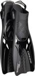 Cressi Tonga Short Adjustable Open Heel Fins, Black, L/XL