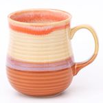 HYTYSKAR 21 oz Large Ceramic Coffee Mugs, Pottery Mug Handmade, Ceramic Tea Cups with Handle for Office and Home, Dishwasher and Microwave Safe (Orange)