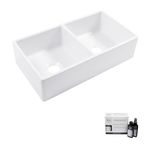 Turner Crisp White Fireclay Farmhouse Apron Kitchen Sink and Care Kit, 30" Single Bowl