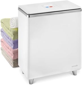SereneLife Luxury Rectangle Towel Warmer - Spa & Bathroom Heater with Custom Fragrance, Auto Shut-Off, Fits 2 Large Towels, Blankets, Bathrobes, PJ's - Perfect Gift for Him & Her (Silver)