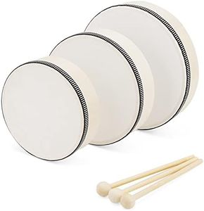 JOIKIT 3 Pack 6, 7, 8 Inch Hand Drum Set, Frame Drum with Beater, Wood Frame Drums with Drum Sticks for Music Enlightenment, Playing Instrument