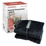 Schallen 120x160cm Soft Heated Warm Throw Over Blanket with Timer and 10 Heat Settings (Black)