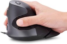 DELUX Ergonomic Wired Vertical Mouse - 6 Programmable Buttons, Removable Palm Rest for Carpal Tunnel Relief and Reduced Wrist Pain (Black)