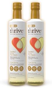 Thrive Cooking Oil - Reserve Pure Algae Oil, Heart and Health-Conscious Oil, Rich in Omega-9 Monounsaturated Fat (90%), Very Low Omega-6, 16.9 fl oz, 2 Pack