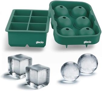 Silicone Ice Cube Trays – Large Silicone Molds for 2-Inch Ice Cubes and Spheres, Whiskey Ice Cube Trays with Lids for Cocktails & Bourbon – Set of 2 – glacio