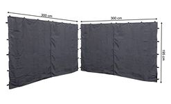 QUICK STAR 2 Side Panels with Zip 300x195cm for Gazebo 3x3m Pavilion Sidewall Anthracite RAL 7012