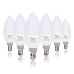 Simba Lighting LED Candelabra Light Bulbs B11 (C37) Candle Shape E12 Base (6 Pack) | Decorative 7W 60W Replacement 110V, 120V for Chandelier, Ceiling Fan, PC Cover, Non-Dimmable, Warm White 2700K