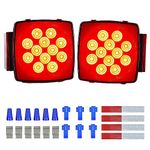 12V LED Trailer Lights 2pcs, Square Trailer Light Kit, Stop/Tail/Turn Signal Lights for Car Trunk Jeep Boat